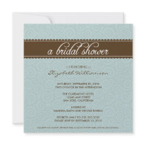 Timeless Bridal Shower Invite (aqua/chocolate)