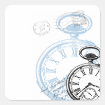 Timepiece Pocketwatch Sticker Tag Vintage Style