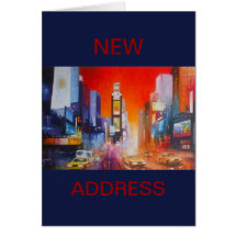 Times Square New Address Card
