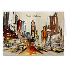 Times Square New York New Address Card
