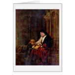 Timothy And Grandmother By Rembrandt Van Rijn Card