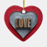 tin heart love heart ornament