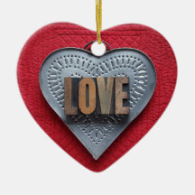 tin heart love heart ornament
