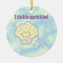 tinkle sprinkles funny cupcake ornament
