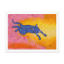 Tiny Art #595 - An awkward leap - fun cat ART Post Cards