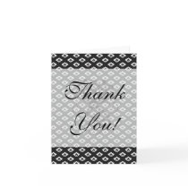 tiny black and white damask pattern greeting cards