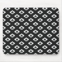 tiny black and white damask pattern mouse mats