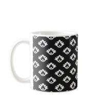 tiny black and white damask pattern mug