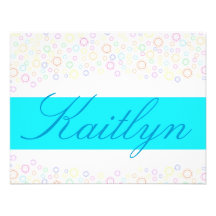 Tiny Flowers Multi-colour Personalized Announcements