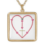 Tiny Hearts Heart-Shaped Rosary Necklace