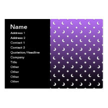 Tiny Stars and Moons on Purple Business Cards