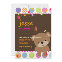 Tiny Teddy Bear Personalised Party Custom Announcement