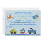 Tiny Trips Transportation Baby Shower Invitations