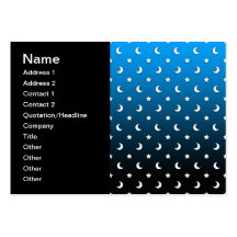 Tiny White Stars and Moons on Blue Business Card