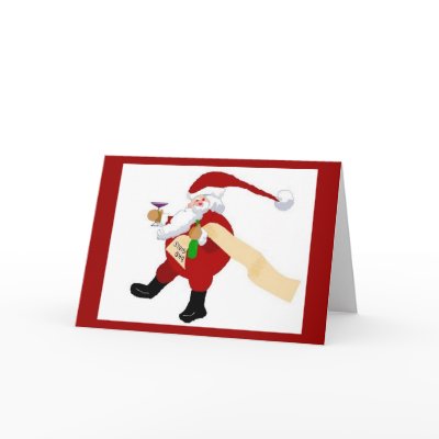 Tipsy Santa Greeting Cards by disgustedcats