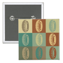Tire Pop Art Pinback Button