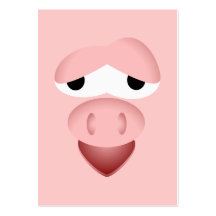 Tired Smiling Pig Face Business Card Templates