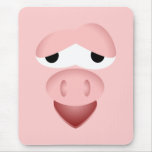 Tired Smiling Pig Face mousepads