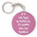 Tires & Testicles Trouble Keychain