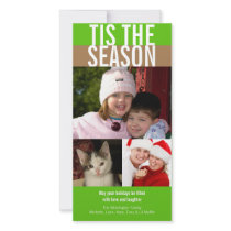 Tis the season bold green brown Christmas greeting