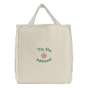 'Tis the Season Embroidered Holiday Tote Bag embroidered bags