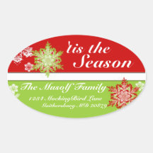 'tis the season holiday address sticker