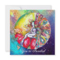 TITANIA ,pink yellow blue red sparkles invitations