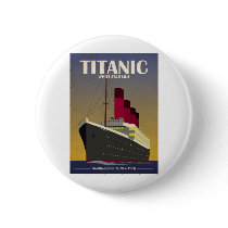 Titanic Ocean Liner Art Deco Print Button