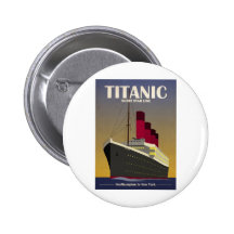 Titanic Ocean Liner Art Deco Print Button