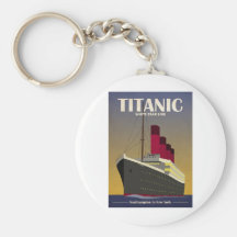Titanic Ocean Liner Art Deco Print Key Chain