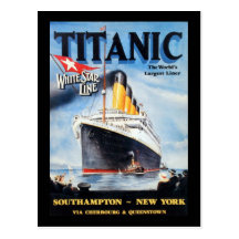 Titanic White Star Line Poster Post Card