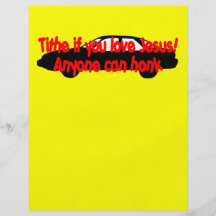 Tithe if you love Jesus! Anyone can honk Flyer