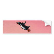 Titled: Eternal Optimist - ambitious penguin art Bumper Sticker