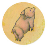 Titled:  (In Motion) Action - flying pot belly pig