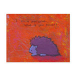 Titled:  Prickly - Fun colourful porcupine art postcards