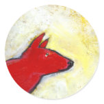 Titled:  Red Dog - fun playful art Sticker