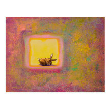 Titled:  Respite - Peaceful sleeping rabbit ART Post Card