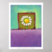 Titled: Sweet Girl - flower caring protect them