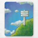 Titled:  Too High - sign says "Go back down." mousepads