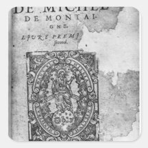 Titlepage of the first edition of 'Essais' Square Sticker
