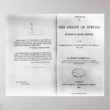 Titlepage to 'On the Origin of Species' Posters