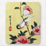 Titmouse and Peonies, Hiroshige Mouse Pads
