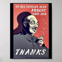 To All Clysler Men Absent From Job, Thanks Print