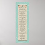 To Build a Lasting Love - Aqua Damask Peach Roses posters