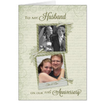 To Husband on __th Anniversary - Custom Then & Now Cards