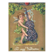 To My Valentine Cherub Vintage Valentine Post Card