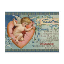 To My Valentine Cupid and Heart Altered Art Card