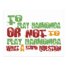 To Play Harmonica Postcard
