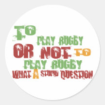 To Play Rugby Stickers