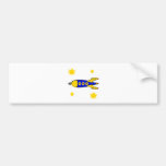 To the Moon Retro Spaceship Bumper Stickers